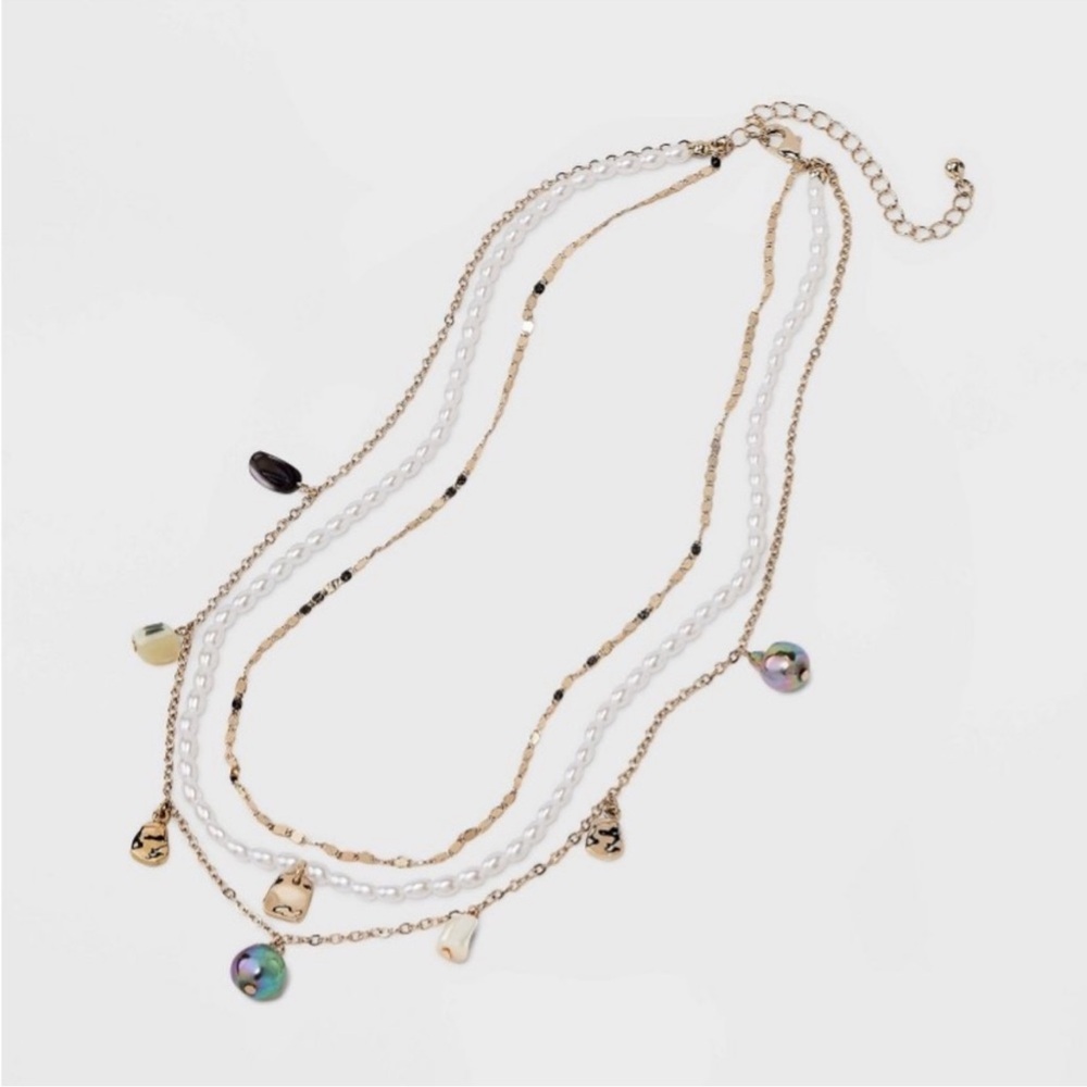 Pearl Gold Layered Necklace